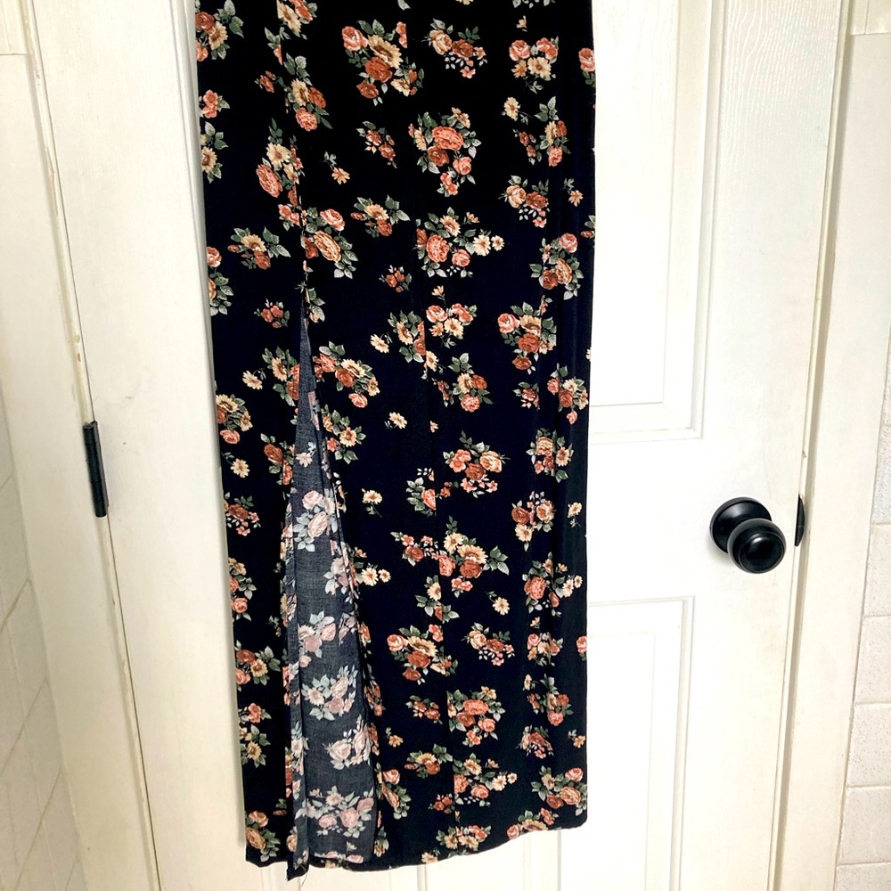 High waisted black/floral skirt!